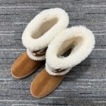 Louis Vuitton Women LV Snowdrop Flat Ankle Boot Brown Suede Calf Leather Shearling Wool - Image 3