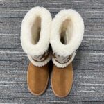 Louis Vuitton Women LV Snowdrop Flat Ankle Boot Brown Suede Calf Leather Shearling Wool - Image 4