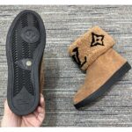 Louis Vuitton Women LV Snowdrop Flat Ankle Boot Brown Suede Calf Shearling Wool – Bild 7