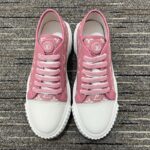 Louis Vuitton Women LV Squad Sneaker Rose Clair Pink Monogram Denim Rubber Circle - immagine 4