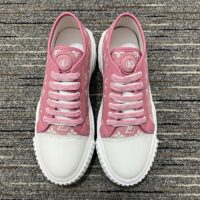 Louis Vuitton Women LV Squad Sneaker Rose Clair Pink Monogram Denim Rubber Circle (2)