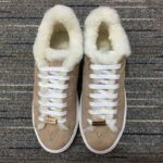 Louis Vuitton Women LV Time Out Sneaker Monogram Embossed Suede Calf Leather Shearling - immagine 3