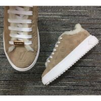 Louis Vuitton Women LV Time Out Sneaker Monogram Embossed Suede Calf Leather Shearling (7)