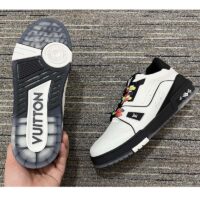 Louis Vuitton Women LV Trainer Sneaker White Calf Leather Rubber Monogram Flowers (10)