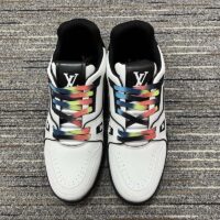 Louis Vuitton Women LV Trainer Sneaker White Calf Leather Rubber Monogram Flowers (10)