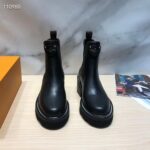 Louis Vuitton Women Shoes LV Beaubourg Ankle Boot Black Calf Leather 4 cm Heel - Imagen 4