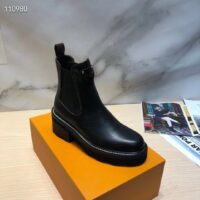 Louis Vuitton Women Shoes LV Beaubourg Ankle Boot Black Calf Leather 4 cm Heel (9)