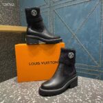 Louis Vuitton Women Shoes LV Beaubourg Ankle Boot Black Calf Leather Wool – Bild 6