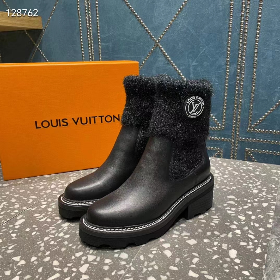 Louis Vuitton LV Beaubourg Ankle Boot, Black, 36