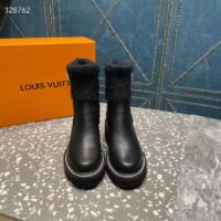 Louis Vuitton Women Shoes LV Beaubourg Ankle Boot Black Calf Leather Wool (4)
