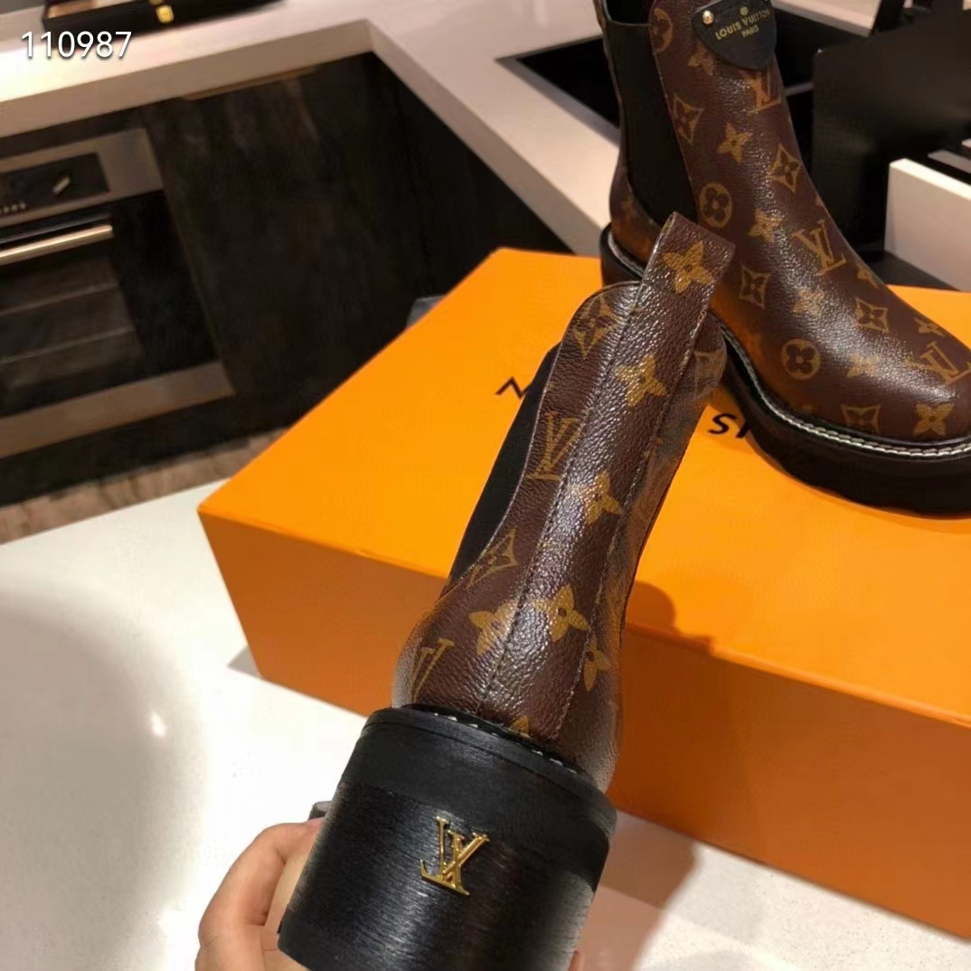 Louis Vuitton LV Beaubourg Ankle Boot Cacao. Size 37.5