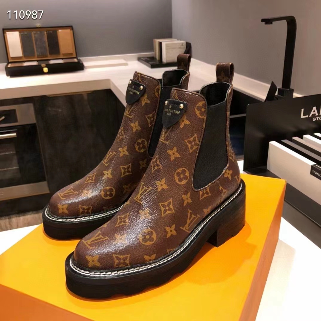 Louis Vuitton - LV Beaubourg Ankle Boots - Cacao - Women - Size: 38.5 - Luxury