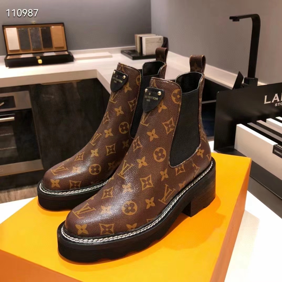 Louis Vuitton LV Beaubourg Ankle Boot Cacao. Size 36.0