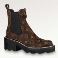 Louis Vuitton Women Shoes LV Beaubourg Ankle Boot Cacao Patent Monogram Canvas (9)