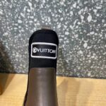 Louis Vuitton Women Shoes LV Beaubourg Ankle Boot Khaki Green Calf Leather Neoprene - Imagen 9