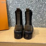 Louis Vuitton Women Shoes LV Beaubourg Ankle Boot Khaki Green Calf Leather Neoprene - Imagen 8