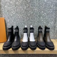 Louis Vuitton Women Shoes LV Beaubourg Ankle Boot Khaki Green Calf Leather Neoprene (9)