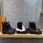 Louis Vuitton Women Shoes LV Ruby Flat Ankle Boot Black Rubberized Calf Leather - Bild 12