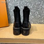 Louis Vuitton Women Shoes LV Ruby Flat Ankle Boot Black Rubberized Calf Leather - Bild 5