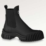 Louis Vuitton Damskor LV Ruby Platta Ankelstövlar Svart Gummerat Kalvskinn