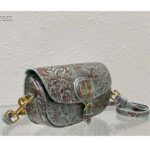 Dior Women Bobby East-West Bag Metallic Blue Dior Brocart Printed Calfskin - Image 4