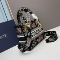 Dior Women CD Medium Lady D-Lite Bag Black Multicolor Jardin Botanique Embroidery (1)