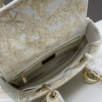 Dior Women CD Medium Lady D-Lite Bag Jardin D’Hiver Embroidery Metallic Thread