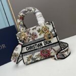 Dior Women CD Medium Lady D-Lite Bag White Multicolor Jardin Botanique Embroidery - Image 3
