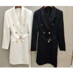 Givenchy Women Check Panel Cotton Gabardine Trench Coat-Black – Image 3