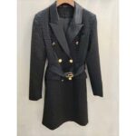 Trench-coat en gabardine de coton à carreaux Givenchy pour femme - Noir