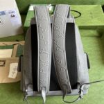 Gucci GG Unisex GG Embossed Backpack Grey GG Embossed Leather – Bild 4