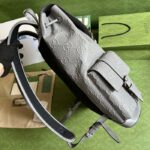 Gucci GG Unisex GG Embossed Backpack Grey GG Embossed Leather – Bild 5