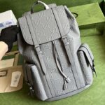 Gucci GG Unisex GG Embossed Backpack Grey GG Embossed Leather – Bild 3