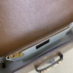 Gucci GG Unisex Horsebit 1955 Shoulder Bag Brown Leather Green Red Web – Image 8
