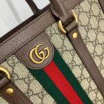 Gucci GG Unisex Ophidia Medium Tote Bag Beige Ebony GG Supreme Canvas - Image 8