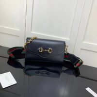 Gucci GG Women Gucci Horsebit 1955 Small Bag Black Leather (13)