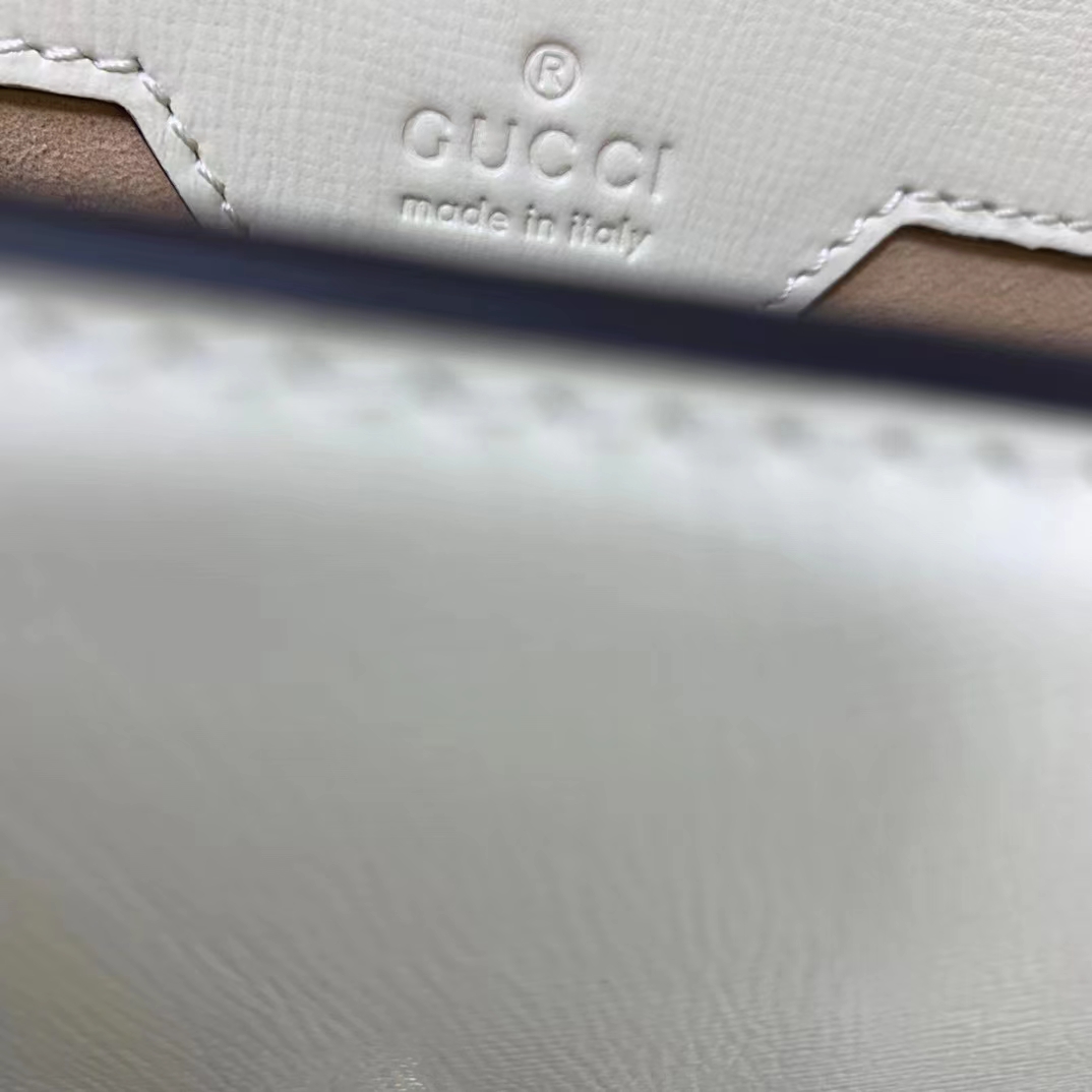 Gucci GG Women Gucci Horsebit 1955 Small Bag White Leather (11)