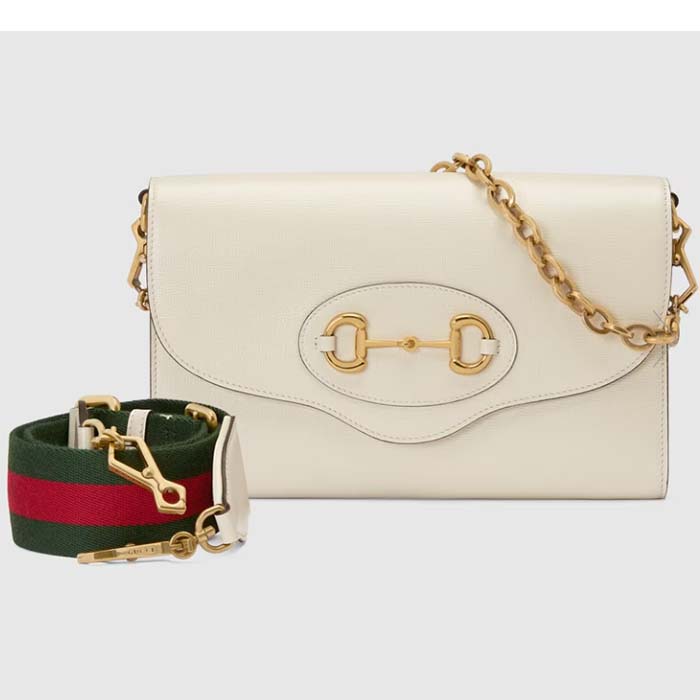 Gucci GG Women Gucci Horsebit 1955 Small Bag White Leather