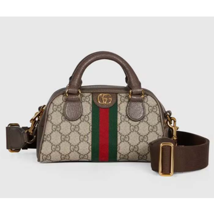 Gucci GG Women Ophidia Mini GG Top Handle Bag Beige Ebony Supreme