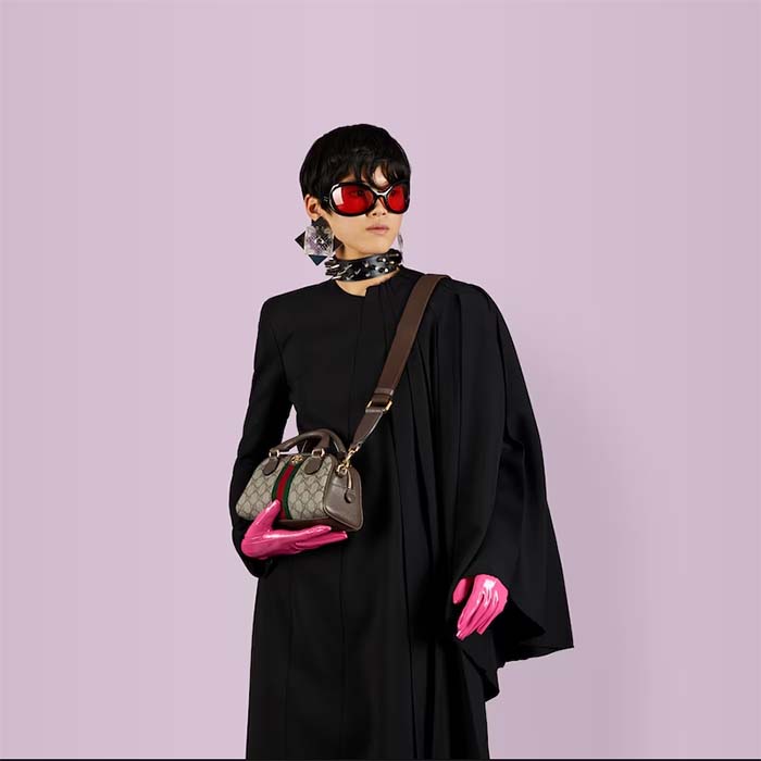 Gucci GG Women Ophidia Mini GG Top Handle Bag Beige Ebony Supreme (11)