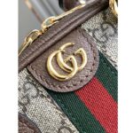 Gucci GG Women Ophidia Mini GG Top Handle Bag Beige Ebony Supreme - Image 7