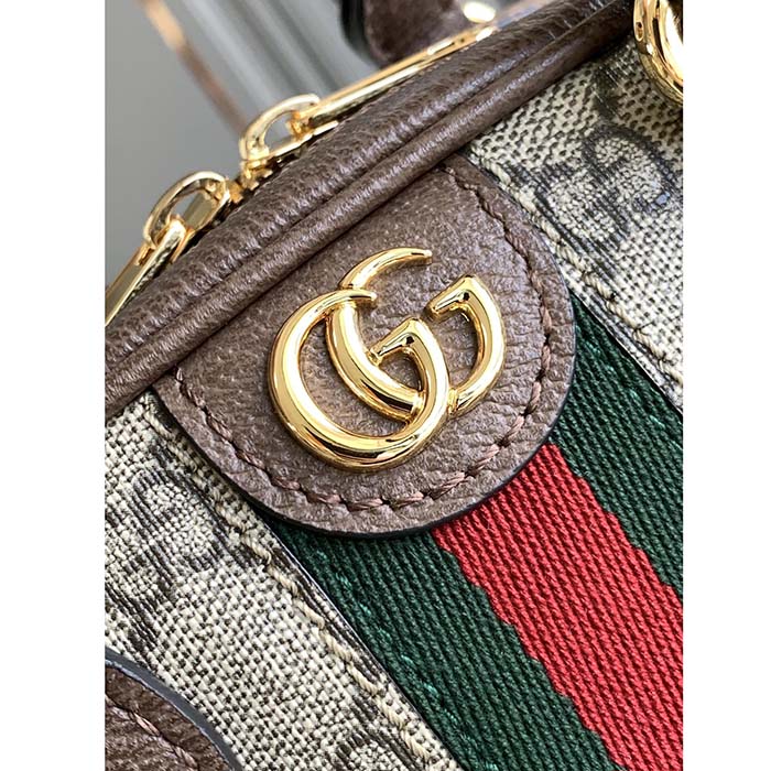 Gucci GG Women Ophidia Mini GG Top Handle Bag Beige Ebony Supreme (9)