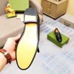 Gucci Men's GG Loafer Mirrored G Black Leather Fringe Low 3 Cm Heel - Image 9