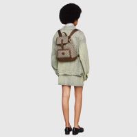 Gucci Unisex Backpack Interlocking G Beige Beige Ebony GG Supreme Canvas (3)