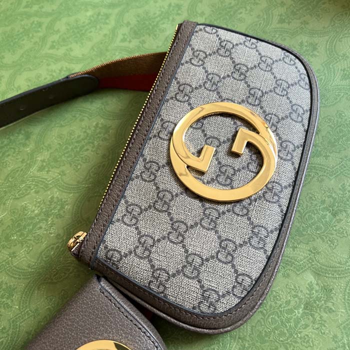 Gucci Unisex Blondie Mini Belt Bag Beige Ebony GG Supreme Canvas (6)