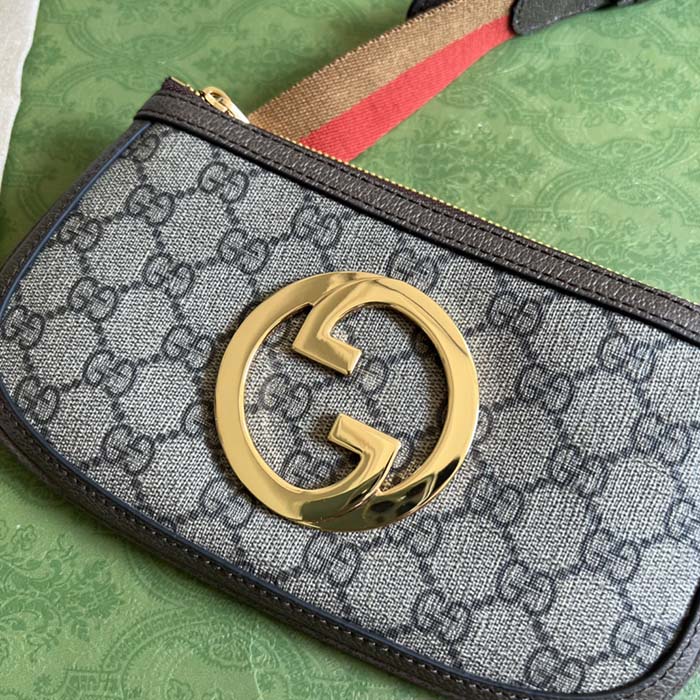 Gucci Unisex Blondie Mini Belt Bag Beige Ebony GG Supreme Canvas (8)