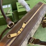 Gucci Unisex Business Case Interlocking G Beige Ebony GG Supreme Canvas - Image 8