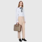 Gucci Unisex Business Case Interlocking G Beige Ebony GG Supreme Canvas - Image 11