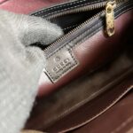 Gucci Unisex Crocodile Trim Shoulder Bag Double G Black Leather Zip Closure - Image 10