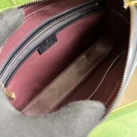 Gucci Unisex Crocodile Trim Shoulder Bag Double G Black Leather Zip Closure (1)